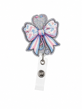 Labor and delivery bow badge reel