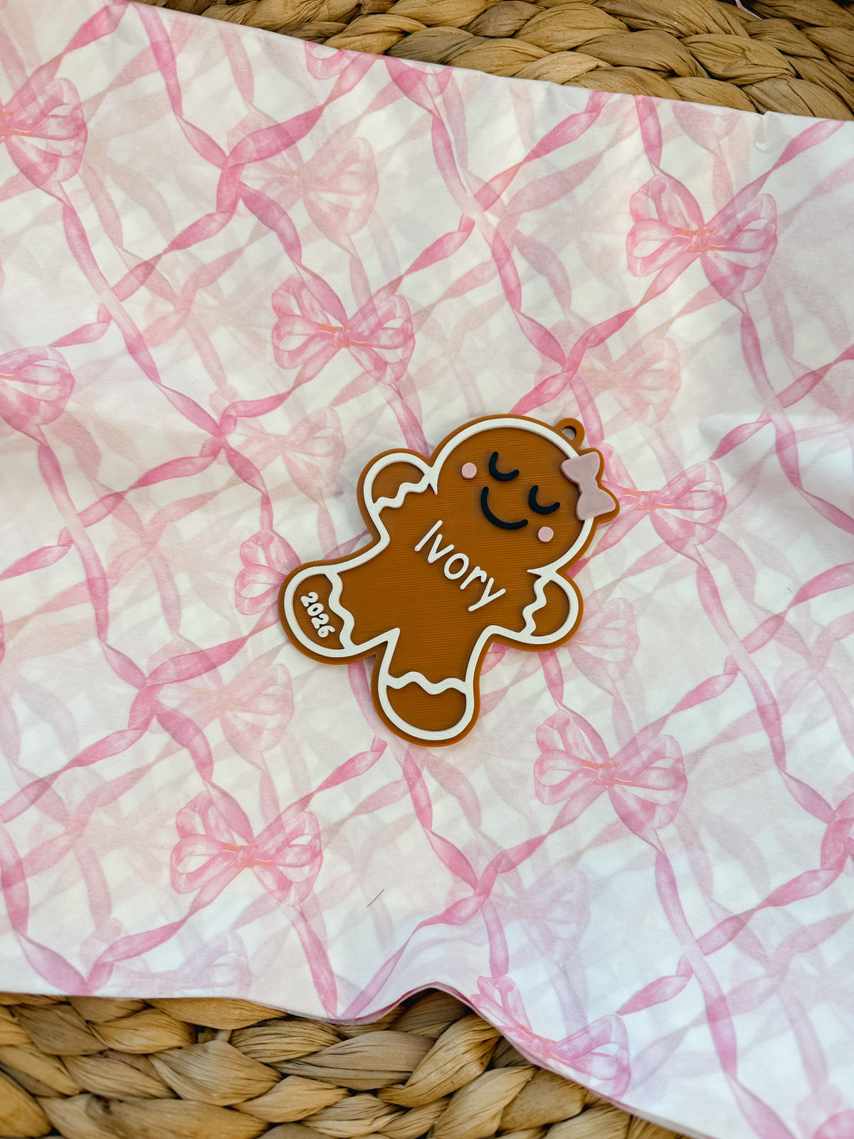 Customizable girl gingerbread ornament