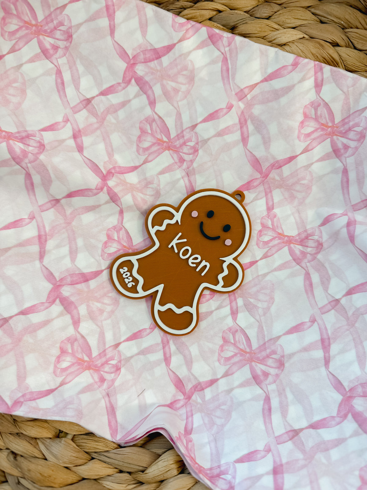 Customizable boy gingerbread ornament