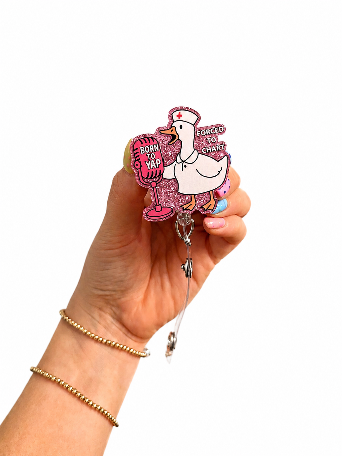 Goose nurse badge reel