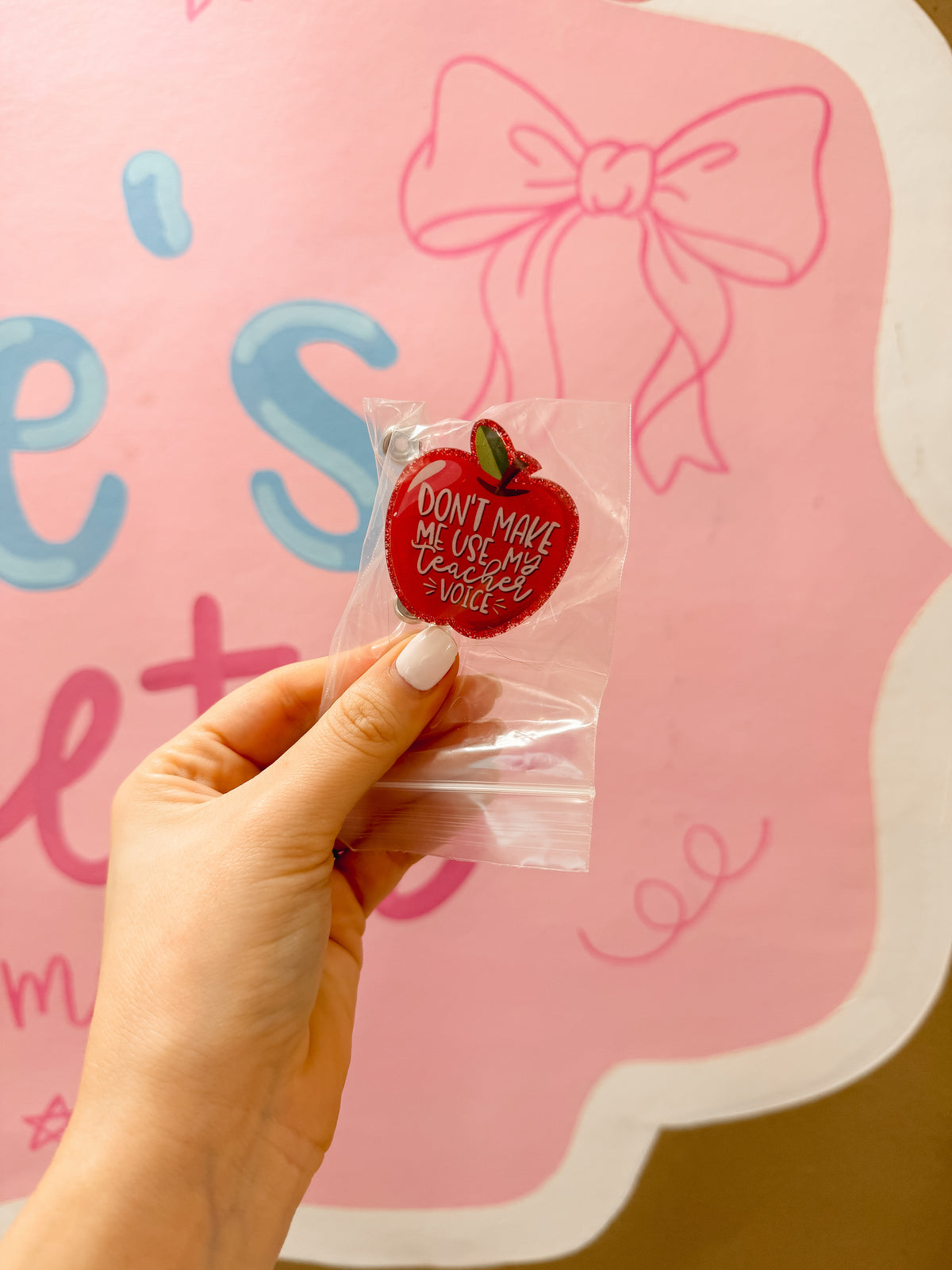 Teacher badge reel